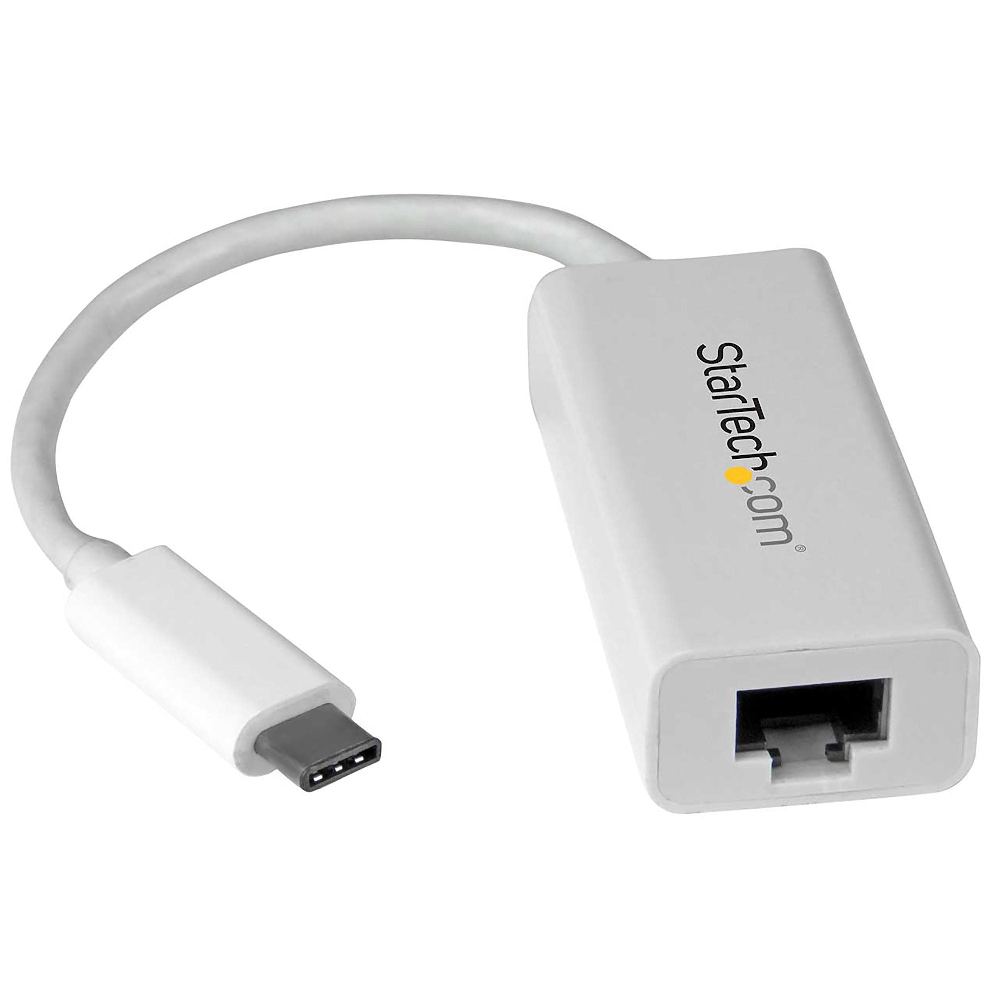 StarTech USB-C 3.0 to GbE Adapter, TB3 Compatible, White, 2Yr
