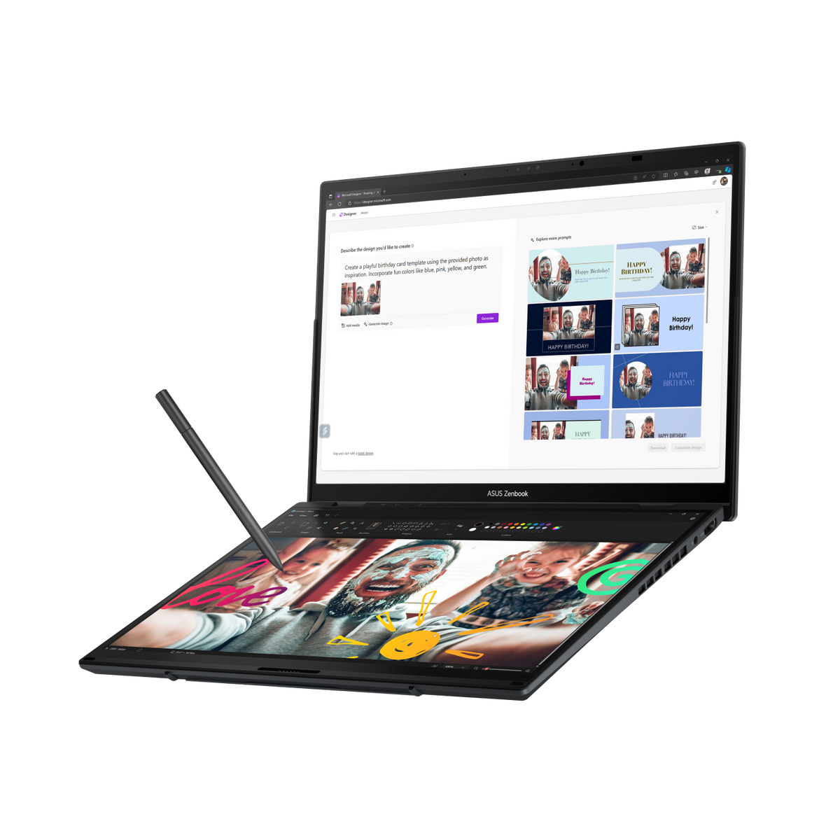 ASUS Zenbook Duo UX8406CA-QL978W Dual 14-inch OLED Core Ultra 9 285H 32GB Laptop (90NB14X1-M00M00)