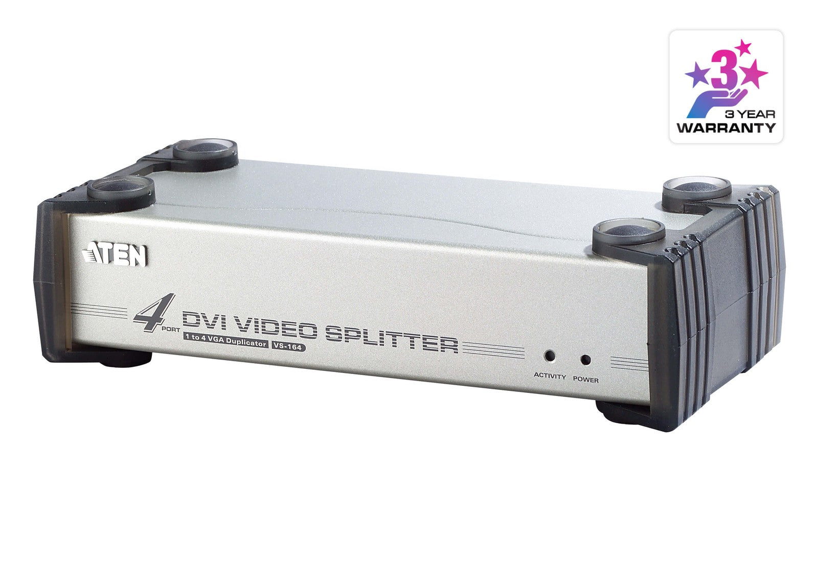 Aten Video Splitter 4 Port DVI Video Splitter w/ Audio 1920x1200@60Hz, Cascadable to 3 Levels Up to 64 Outputs