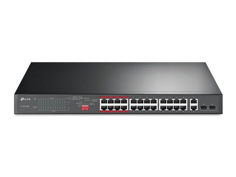 TP-Link TL-SL1226P 24-Port 10/100Mbps + 2-Port Gigabit Unmanaged PoE+ Switch