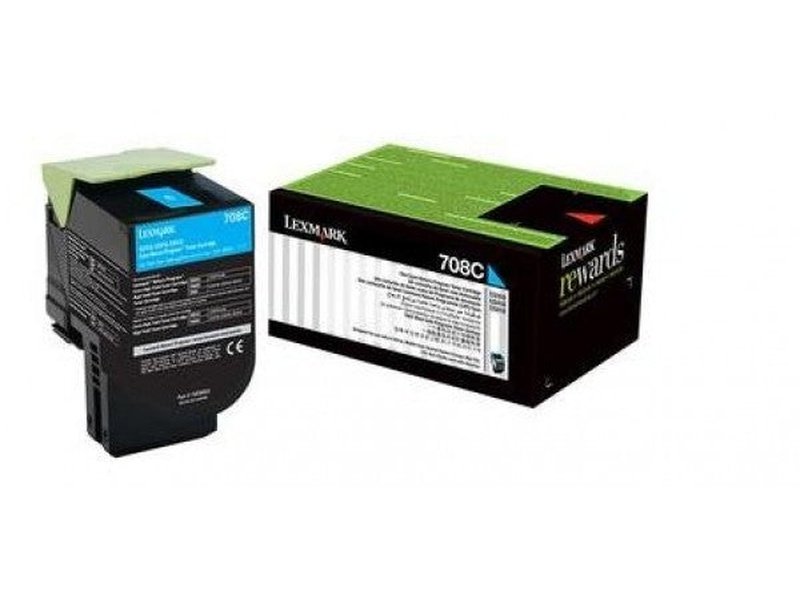 Lexmark 708C CYAN RETURN TONER CARTRIDGE 1K CS310/CS410/ CS510