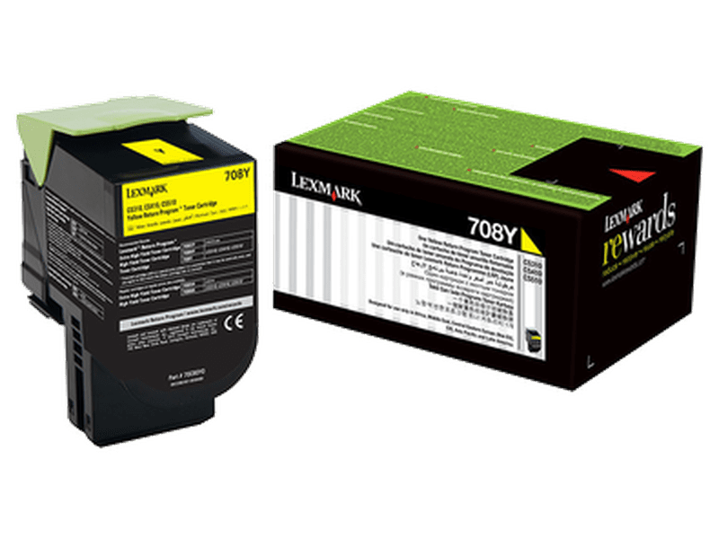 Lexmark 708Y YELLOW RETURN TONER CARTRIDGE 1K CS310/CS410/CS510