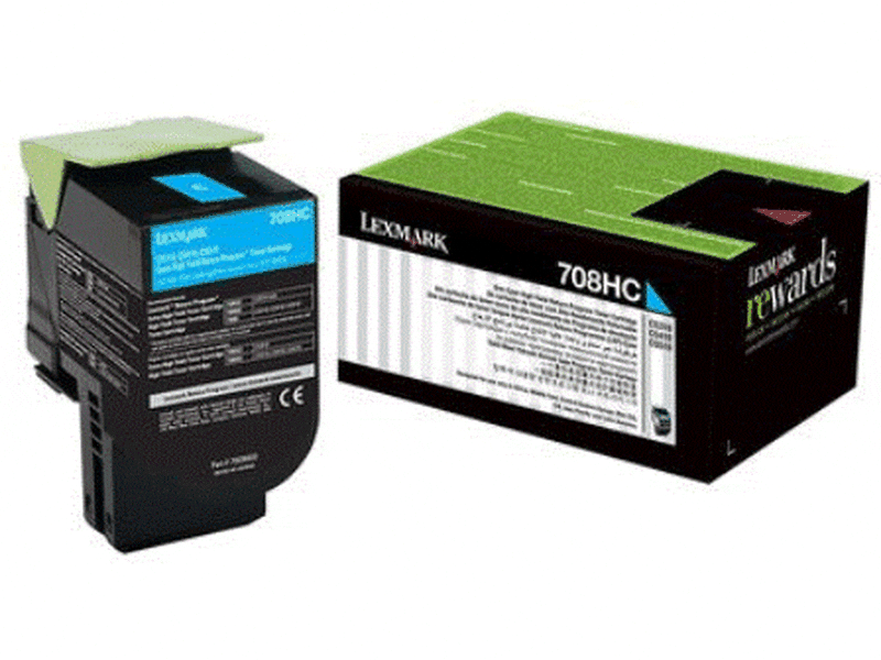 Lexmark 708HCE CYAN HIGH YIELD CORPORATE TONER CARTRIDGE 3K CS310/CS410/CS510