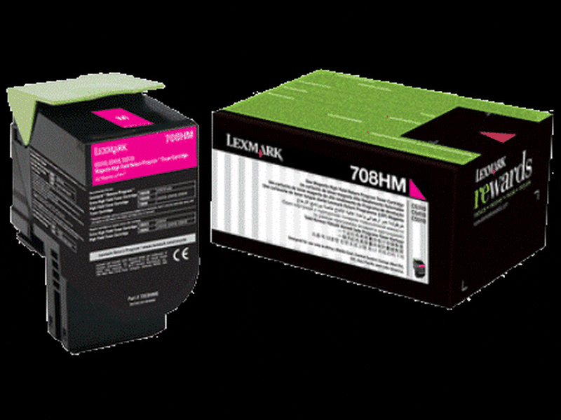 Lexmark 708HME MAGENTA HIGH YIELD CORPORATE TONER CARTRIDGE 3K CS310/CS410/CS510