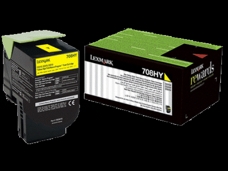 Lexmark 708HYE YELLOW HIGH YIELD CORPORATE TONER CARTRIDGE 3K CS310/CS410/CS510