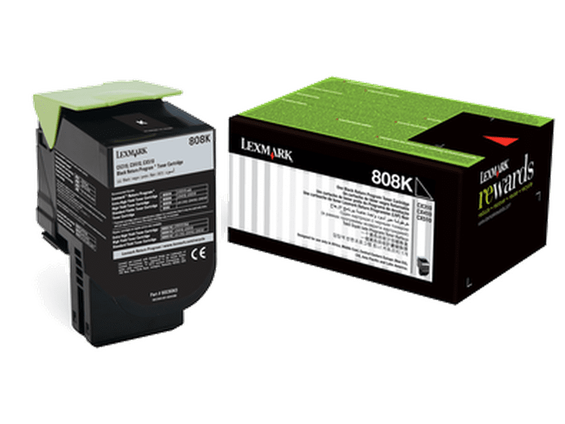 Lexmark 808K BLACK RETURN TONER CARTRIDGE 1K CX310/410/510