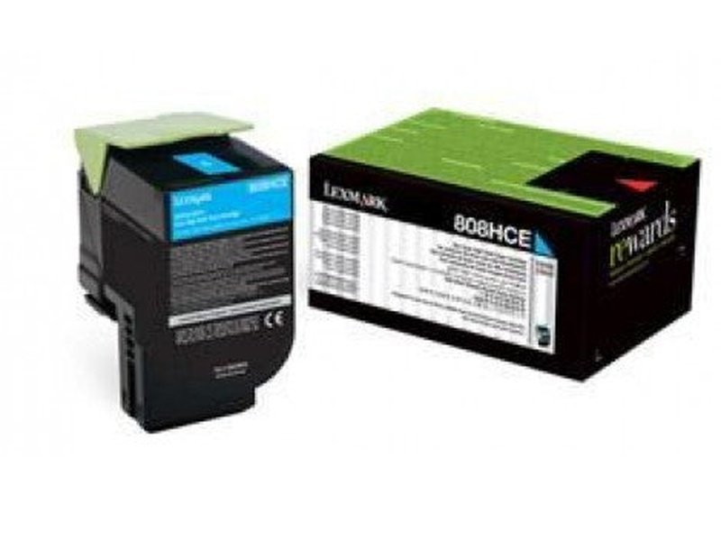 Lexmark 808HCE CYAN HIGH YIELD CORPORATE TONER CARTRIDGE 3K CX410/CX510