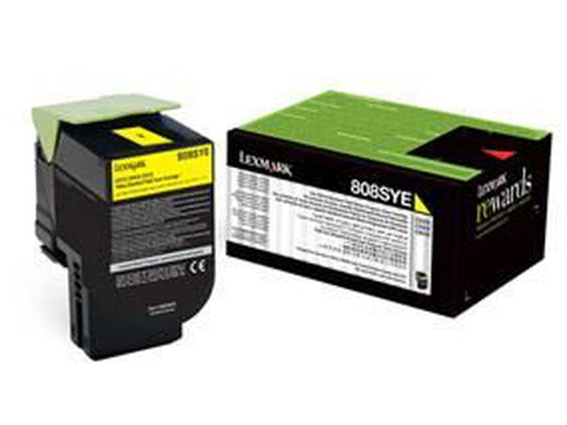 Lexmark 808SYE YELLOW STANADRD YIELD TONER CARTRIDGE CORPORATE CARTRIDGE 2K CX310/410/510