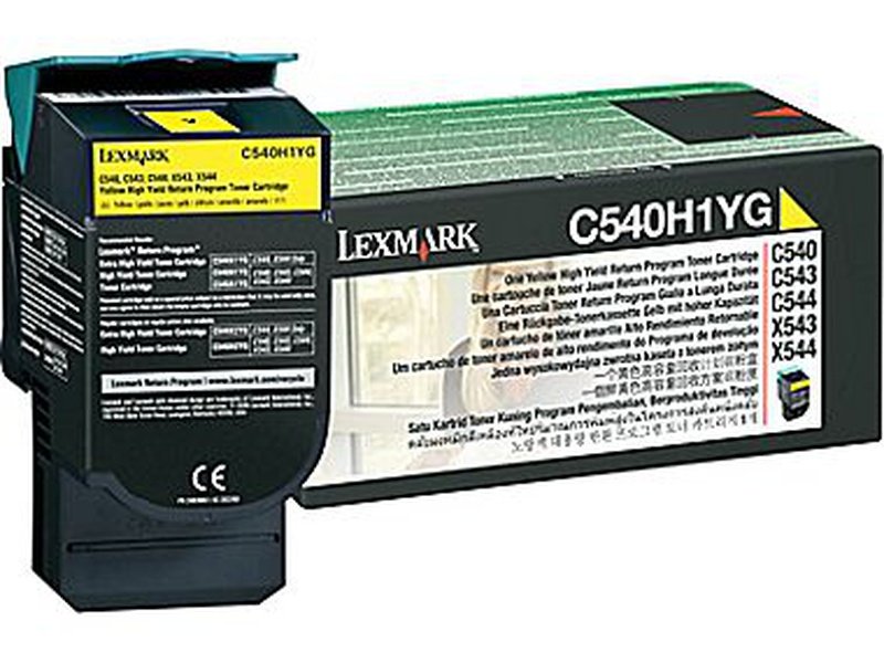 Lexmark C540H1YG YELLOW TONER YIELD 2K PAGES FOR C540 C543 C544 X543 X544