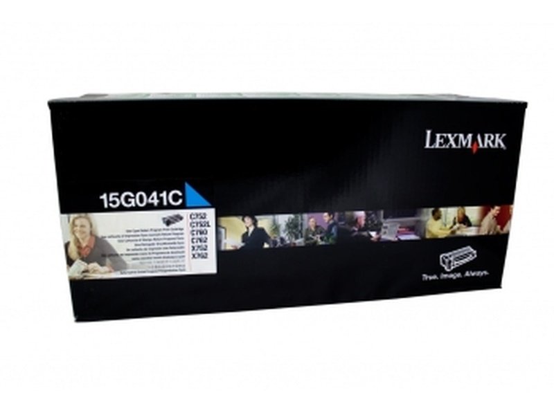 Lexmark 15G041C CYAN PREBATE TONER YIELD 6000 PAGES FOR C752 760 762