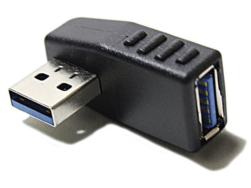 USB 3.0 Male to USB 3.0 Female Adapter Left Angled