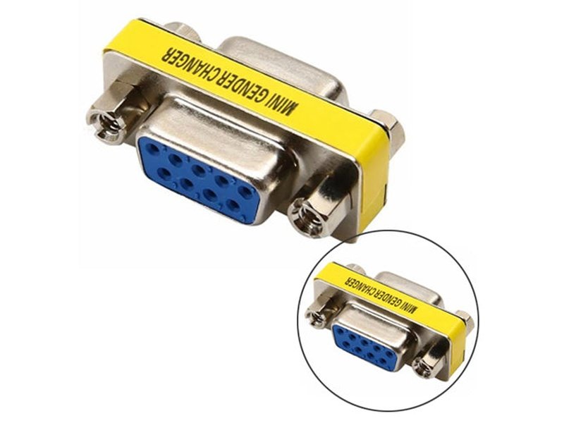 Serial RS232 DB9 9Pin Female to Female Gender Changer Adapter