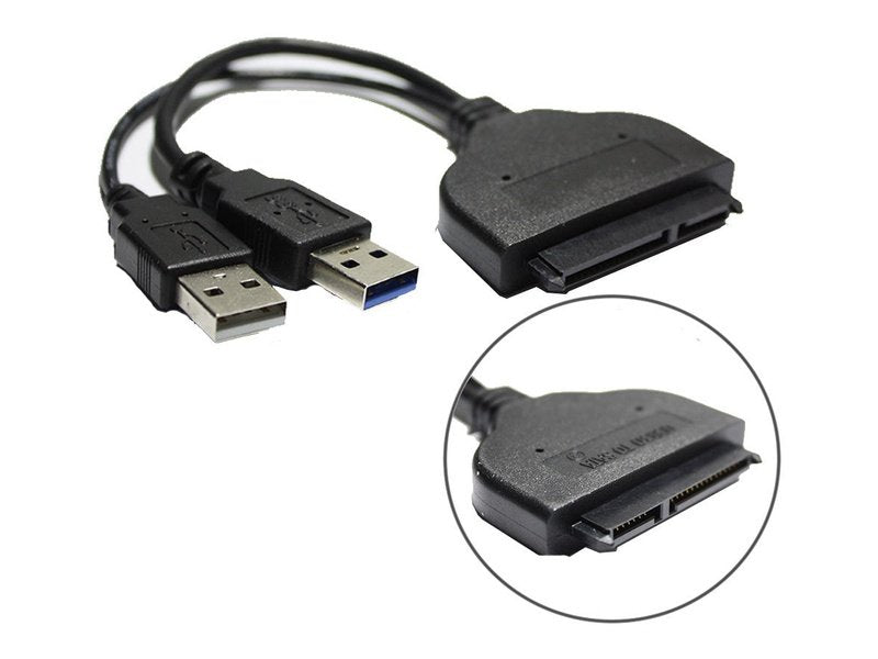 USB 3.0 + USB 2.0 to SATA 22 Pin 7+15 Pin Cable 20cm