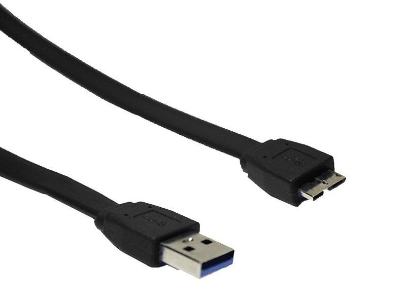 USB 3.0 AM to Micro B M FLAT Cable 1.5m - Black