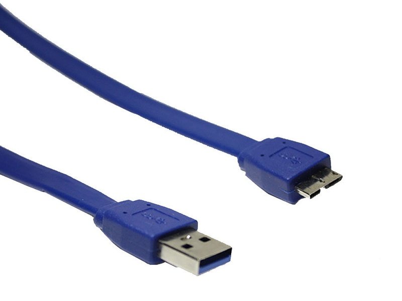 USB 3.0 AM to Micro B M FLAT Cable 1.5m - Blue