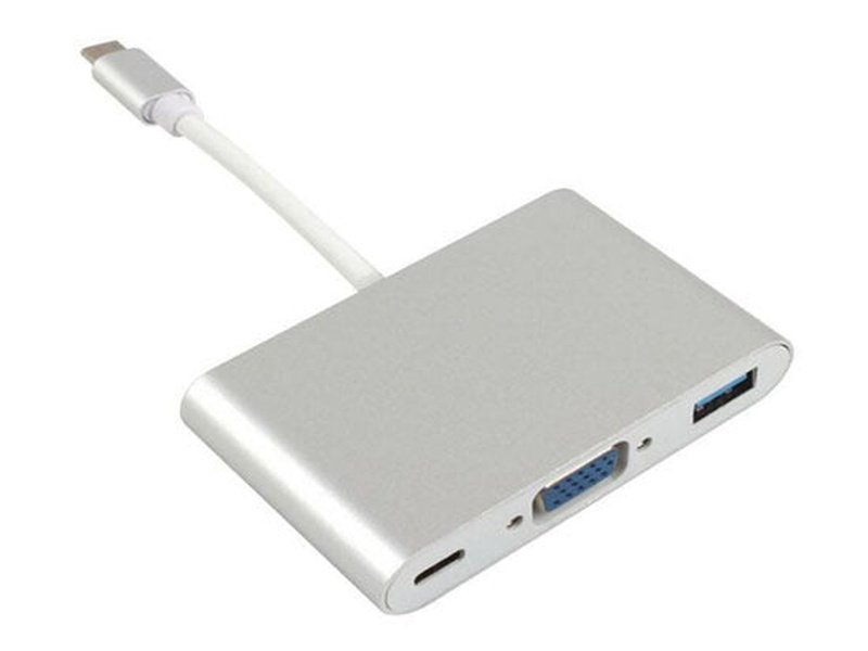 USB 3.1 to Type-C VGA USB 3.0 Adapter - Silver