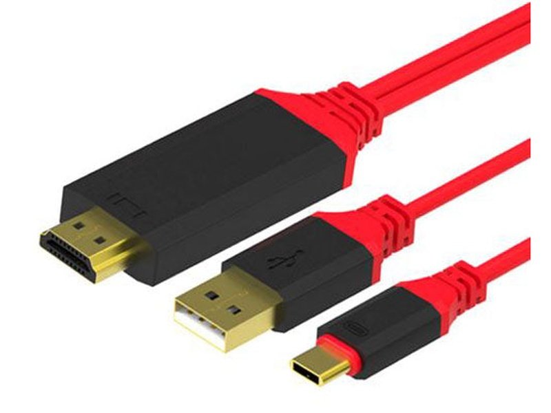 USB Type-C to UHD 4K 60HZ USB 3.1 to HDMI Cable 2m - Red