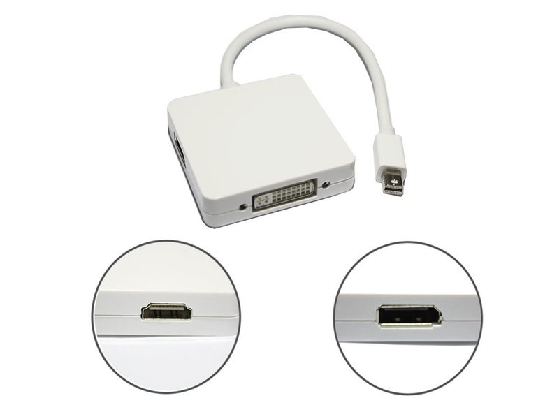 Mini DisplayPort Male to Digi-Port HDMI/DVI/DisplayPort Cable 20cm