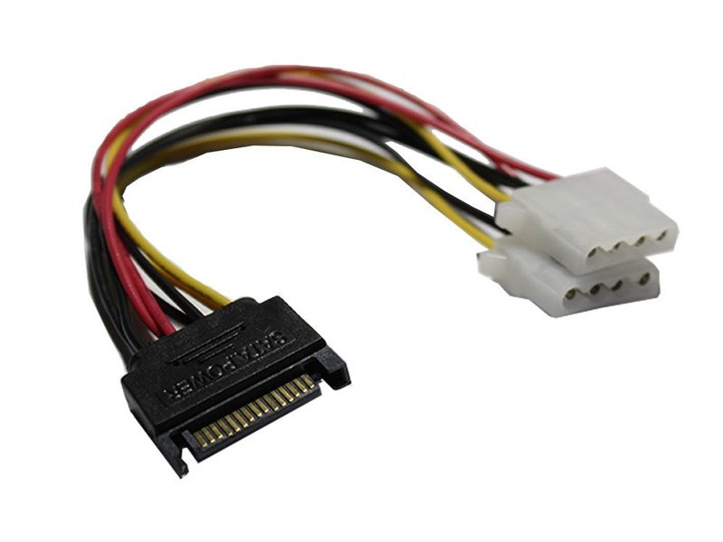 SATA Male to 2 Molex Female Cable 20cm