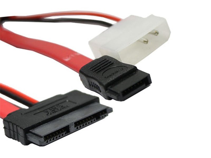 Micro SATA 16 Pin 7+9 Pin F to Molex 4 Pin M and SATA 7 Pin F Cable 40cm