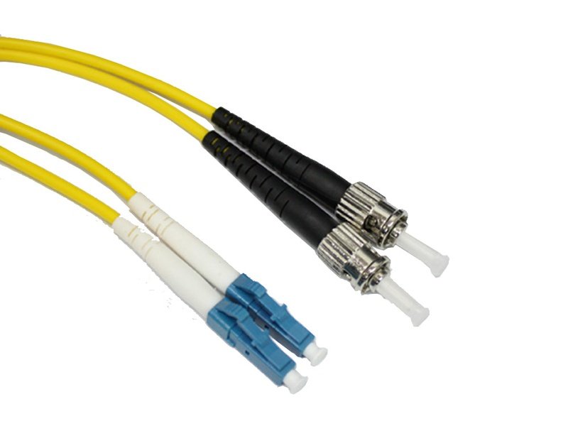 ST to LC 9/125 Duplex Single Mode 3.0mm Fibre Optic Patch Cable 3m