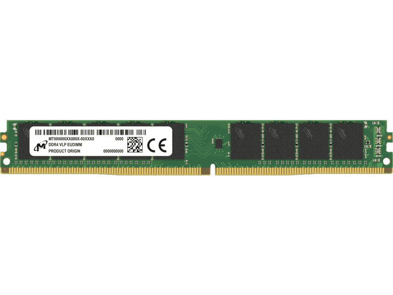 Micron 16GB 1x16GB 3200MHz DDR4 ECC VLP Unbuffered Memory