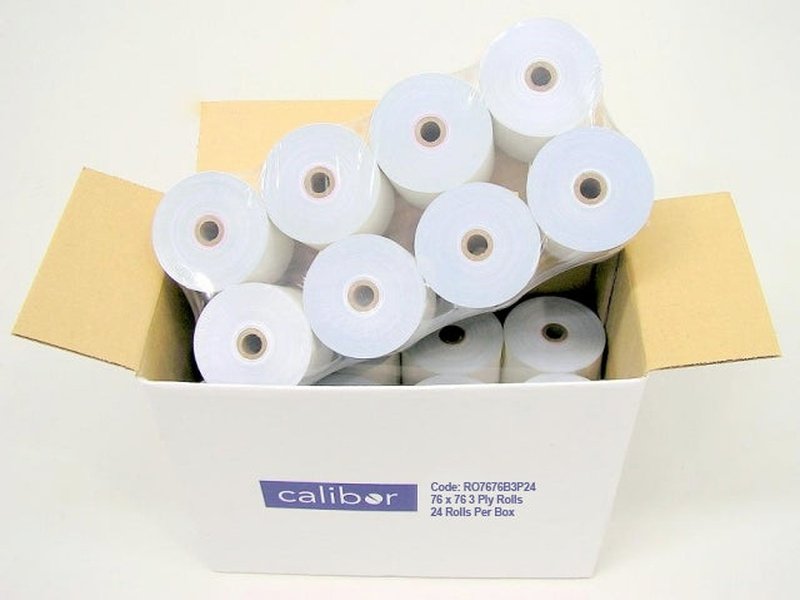 Calibor 3 Ply Paper 76mm X 76mm 24 Rolls/Box