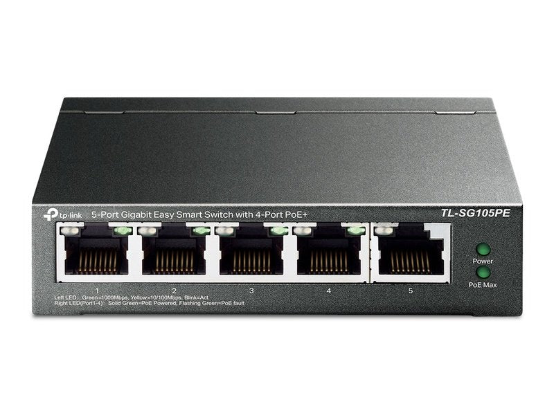 TP-Link SG105PE 5-Port Gigabit Easy Smart Switch with 4-Port PoE+