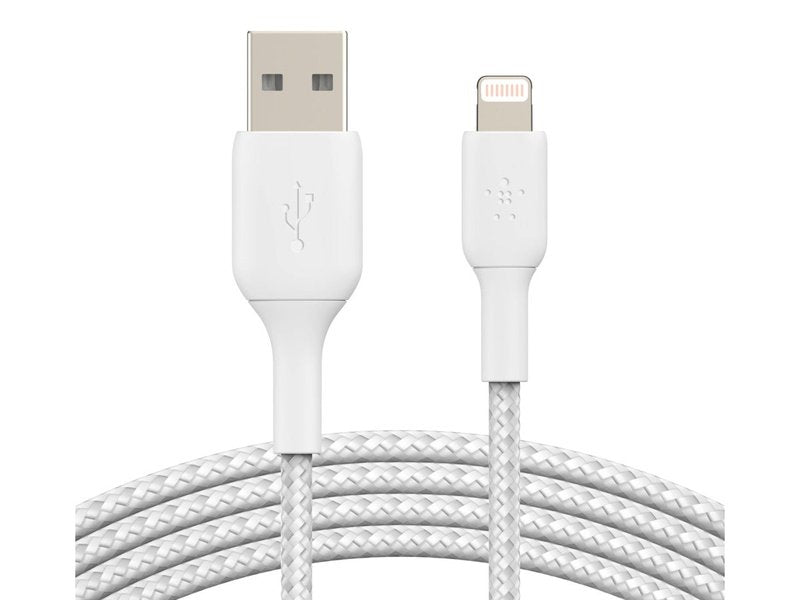 Belkin Boost Charge 2m Lightning to USB-A Braided Cable - White