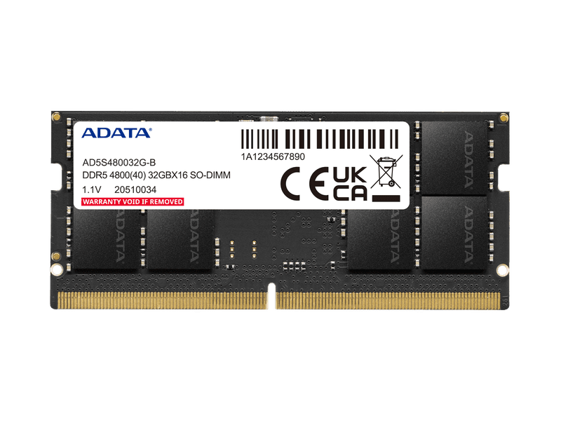 ADATA 16GB 1x16GB DDR5 4800 SODIMM Memory