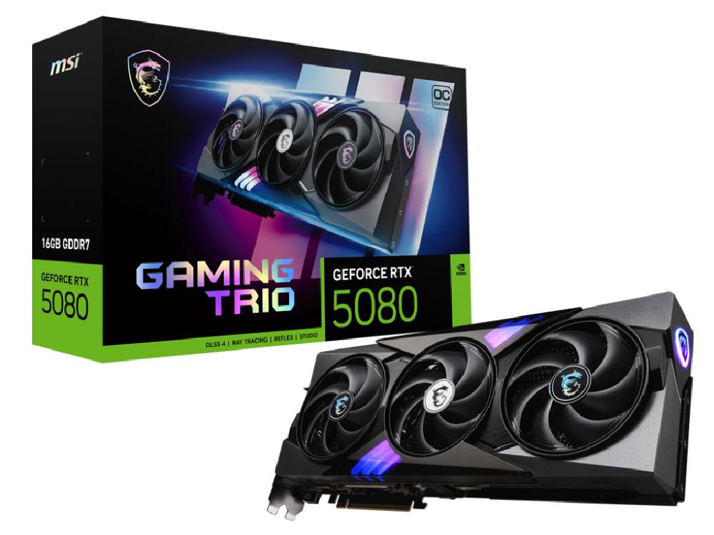 MSI GeForce RTX 5080 16GB GAMING TRIO OC GDDR7 Graphics Card