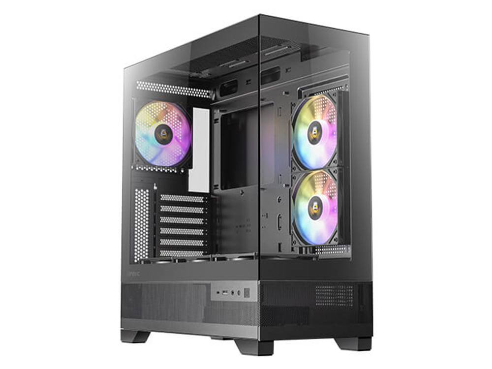 Antec CX700 ARGB Tempered Glass Mid-Tower ATX Case, Black, USB-C, 3× ARGB PWM Fans, 360mm Radiator, 1Yr Wty