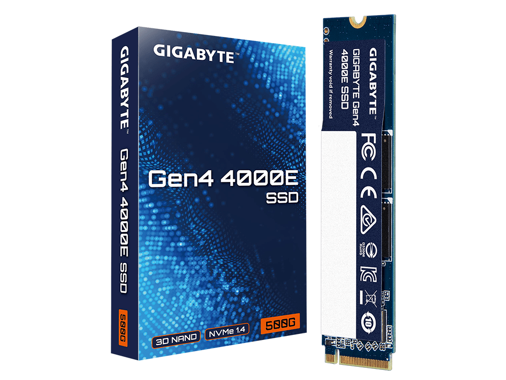 Gigabyte Gen4 4000E 1TB NVMe PCIe 4.0 M.2 2280 SSD, Up to 4000 MB/s, 3900 MB/s