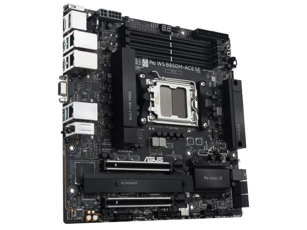 ASUS Pro WS B850M-ACE SE AMD B850 AM5 DDR5 Micro-ATX Workstation Motherboard