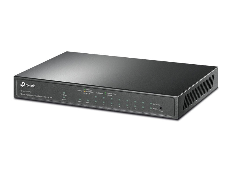 TP-Link TL-SG1210MPE 8-Port PoE+ 123W Gigabit Easy Smart Switch with 1-Port RJ45 and 1x Combo SFP/RJ45 Slots