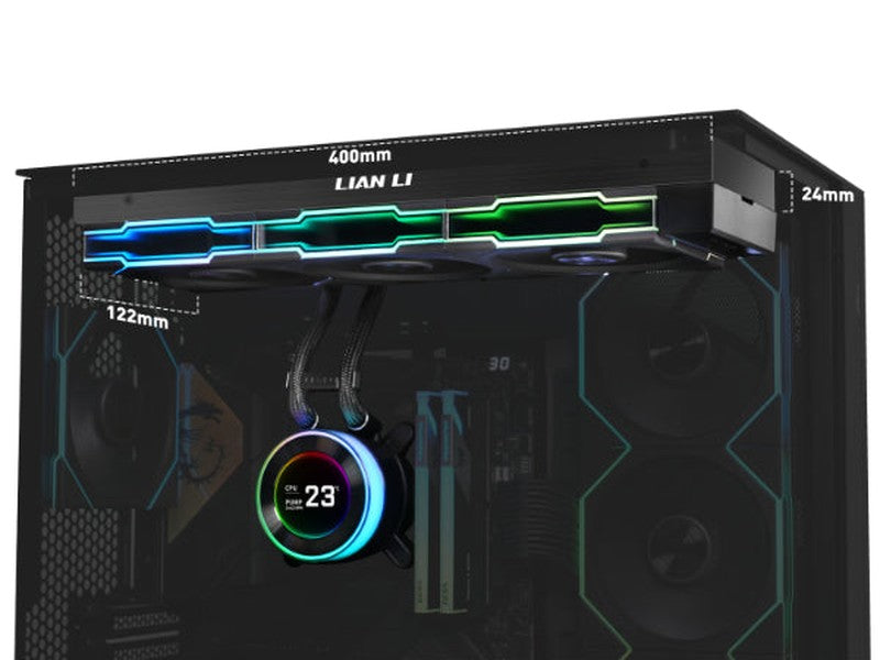 Lian Li Hydroshift II LCD-C 360CL 360mm RGB AIO CPU Cooler - Black GHS2LCD36RB