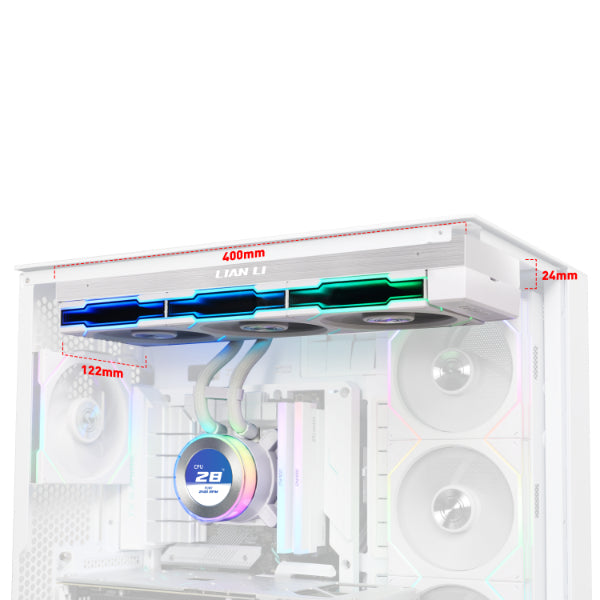 Lian Li Hydroshift II LCD-C 360CL 360mm RGB AIO CPU Cooler - White GHS2LCD36RW