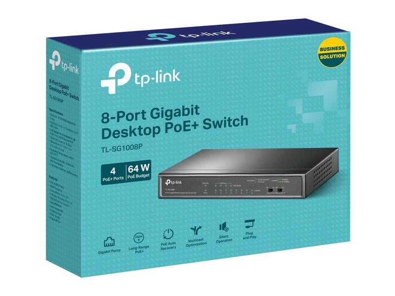 TP-Link TL-SG1008P 4-Port PoE 64W Gigabit Desktop Switch with 4-Port RJ45