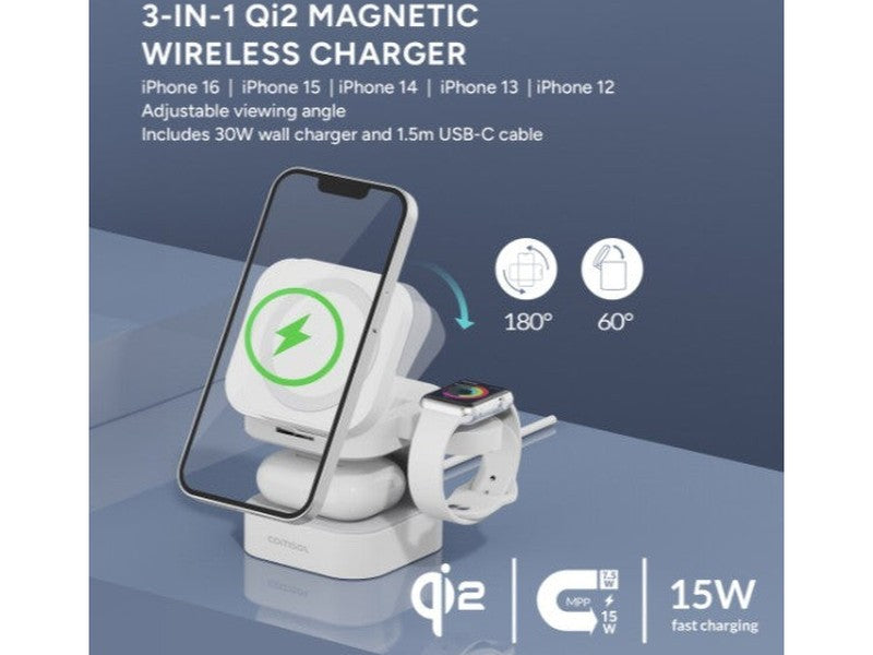 Comsol Qi2 Magnetic Wireless Charging 3-In-1 Dock - WQ231S