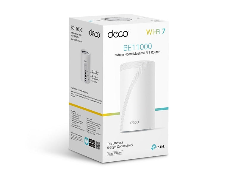 TP-Link Deco BE11000 Whole Home Mesh WiFi 7 System 1-pack BE65 Pro 1-pack