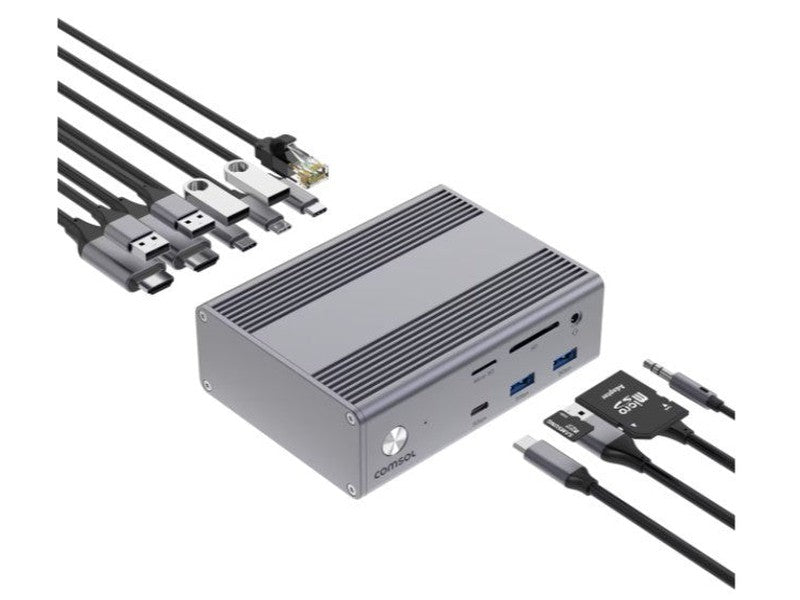 Comsol Dock, USB-C Dual 4K, 65W, HDMI 2 USB-C 2 USB-A 4 , PSU Included, 2YR WTY - DS24HDA