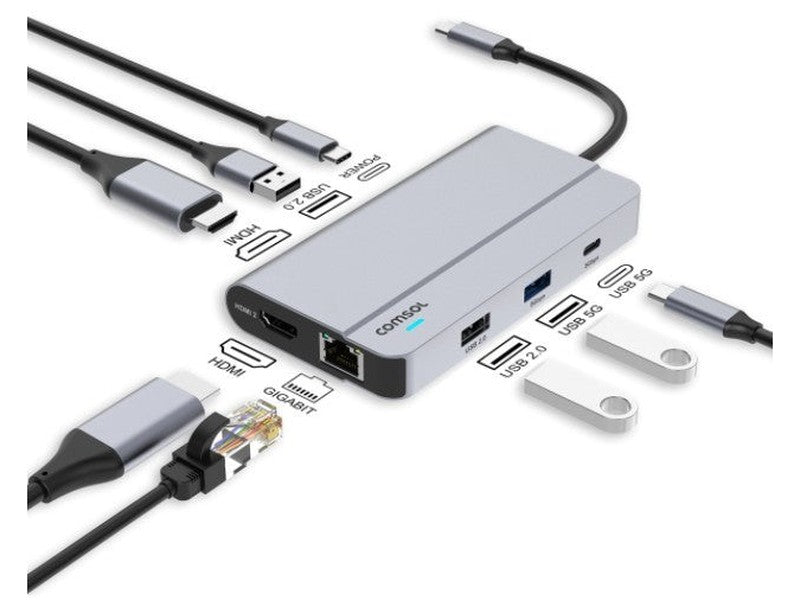 Comsol Universal Dock, USB-C Dual 4K, 85W, HDMI 2 USB-C 1 USB-A 3 , 2YR WTY - CM24HSM
