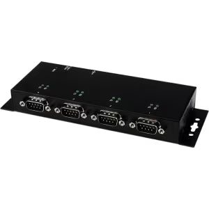 StarTech 4 Port USB to DB9 RS232 Serial Adapter Hub – Industrial DIN Rail and Wall Mountable