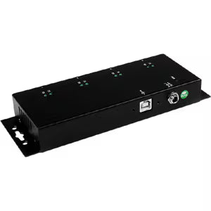StarTech 4 Port USB to DB9 RS232 Serial Adapter Hub – Industrial DIN Rail and Wall Mountable