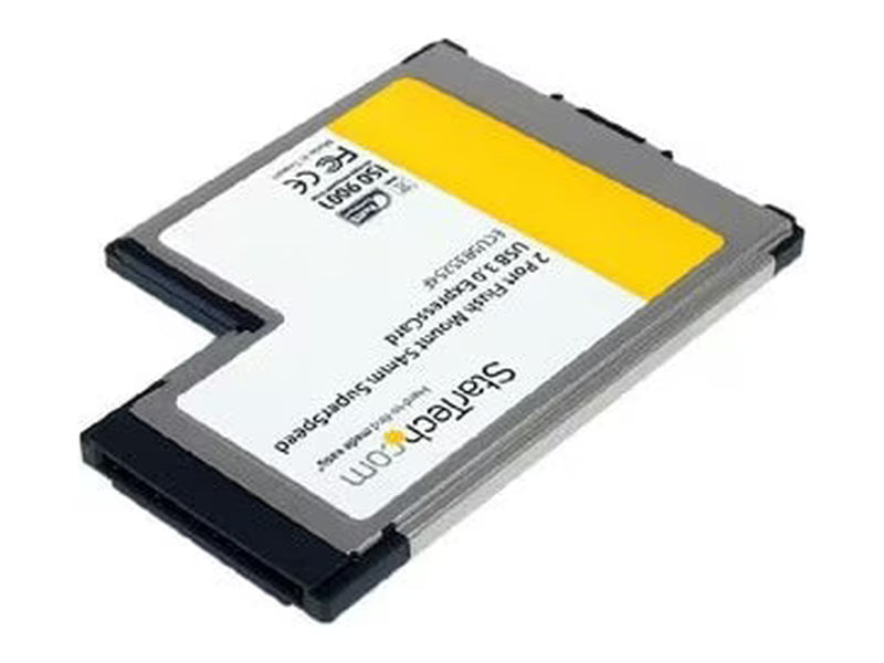 StarTech 2 Port Flush Mount ExpressCard 54mm SuperSpeed USB 3.0 Card Adapter with UASP Support