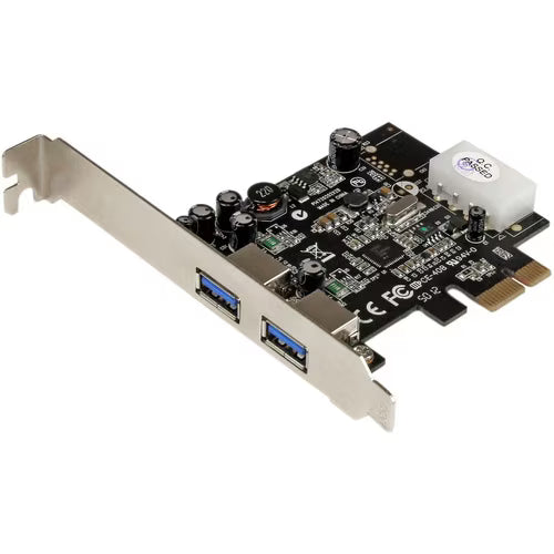 StarTech 2 Port PCI Express (PCIe) SuperSpeed USB 3.0 Card Adapter with UASP - LP4 Power