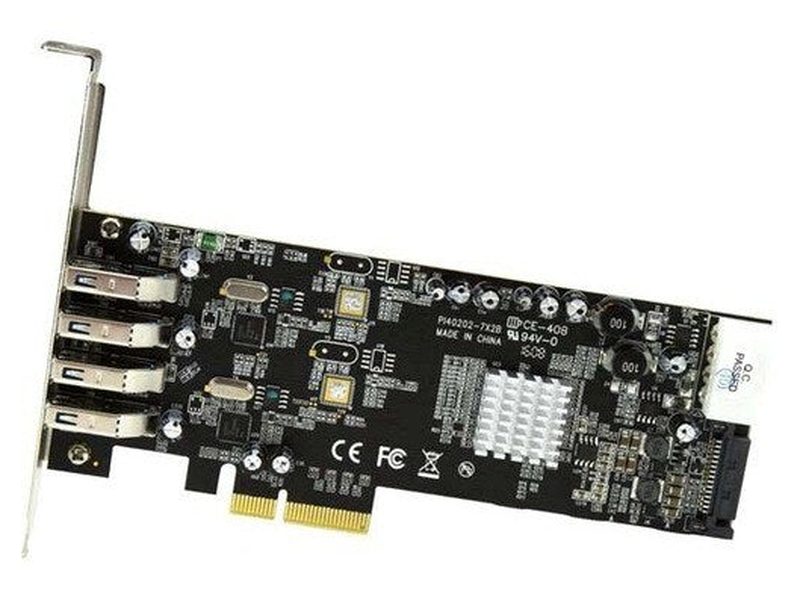 StarTech 4 Port PCI Express PCIe SuperSpeed USB 3.0 Card Adapter w/ 2 Dedicated 5Gbps Channels - UASP -SATA / LP4 Power