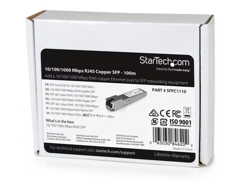 StarTech Cisco Compatible Gigabit RJ45 Copper SFP Transceiver Module - Mini-GBIC