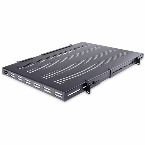 StarTech 1U Adjustable Mounting Depth Vented Rack Mount Shelf - Heavy Duty Fixed Rack Shelf - 250lbs / 113kg