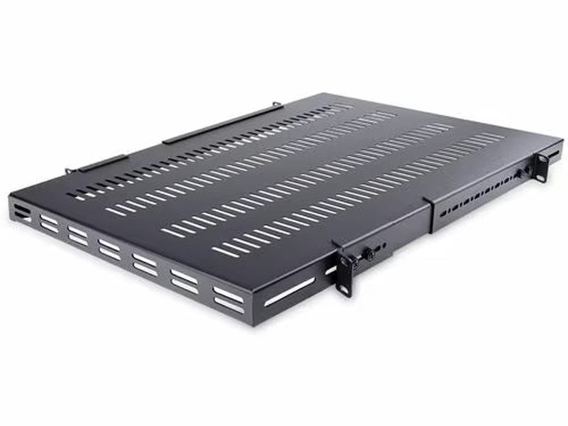 StarTech 1U Adjustable Mounting Depth Vented Rack Mount Shelf - Heavy Duty Fixed Rack Shelf - 250lbs / 113kg